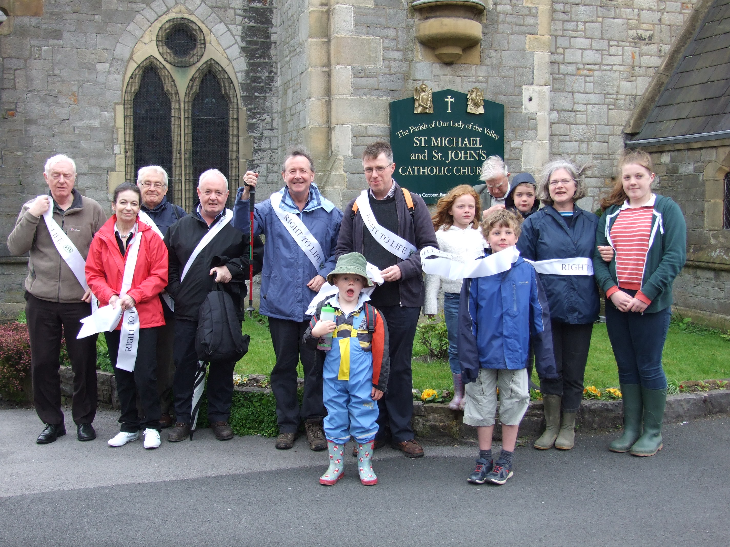 Some of the walkers, at Clitheroe, beginning the Right To Life Memorial Walk In The Ribble Valley On Bank Holiday Monday -  2013