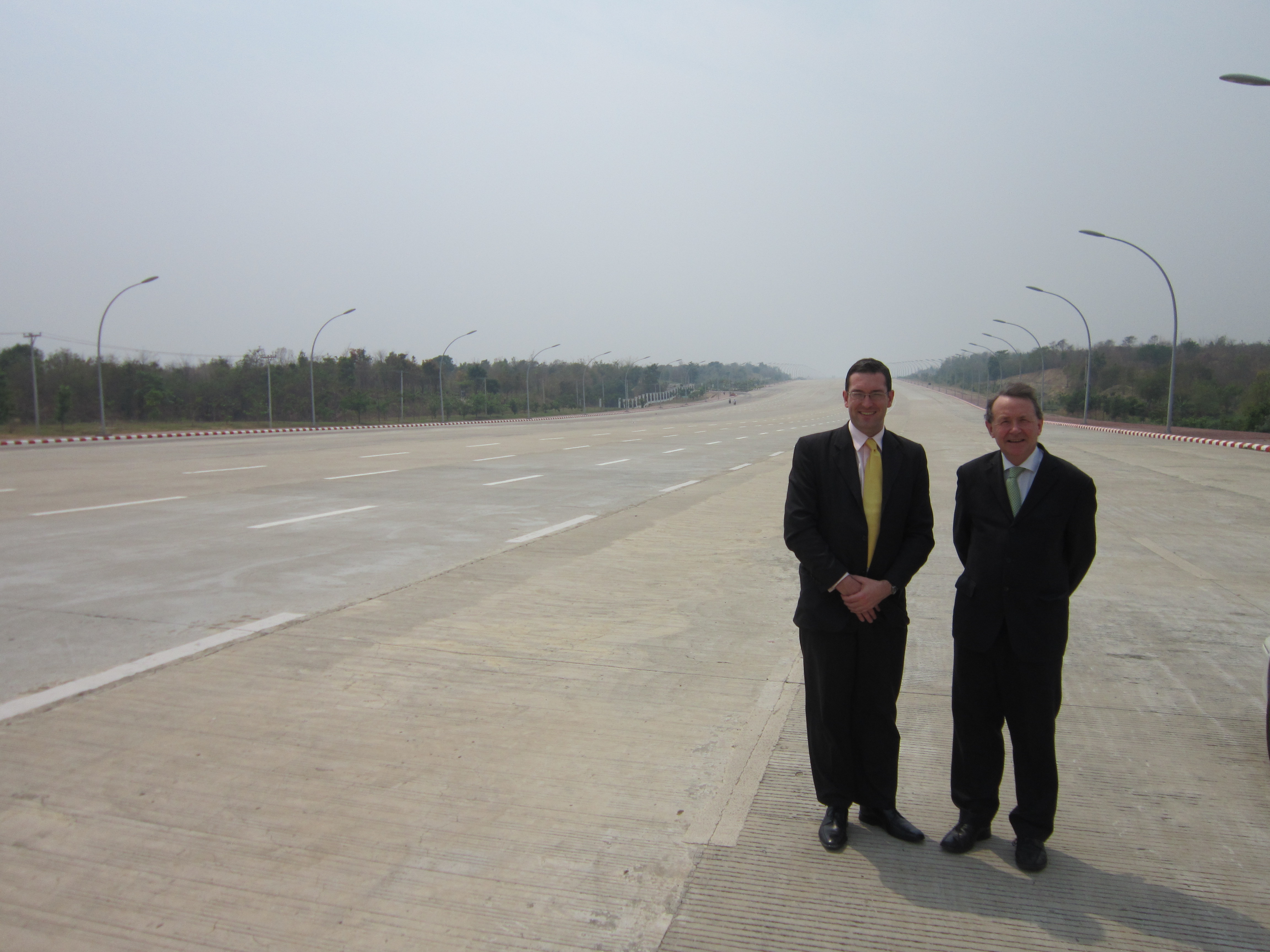 With ben Rogers of CSW on the Highway to way to nowhere..Naypyidaw...Burma's surreal new capital