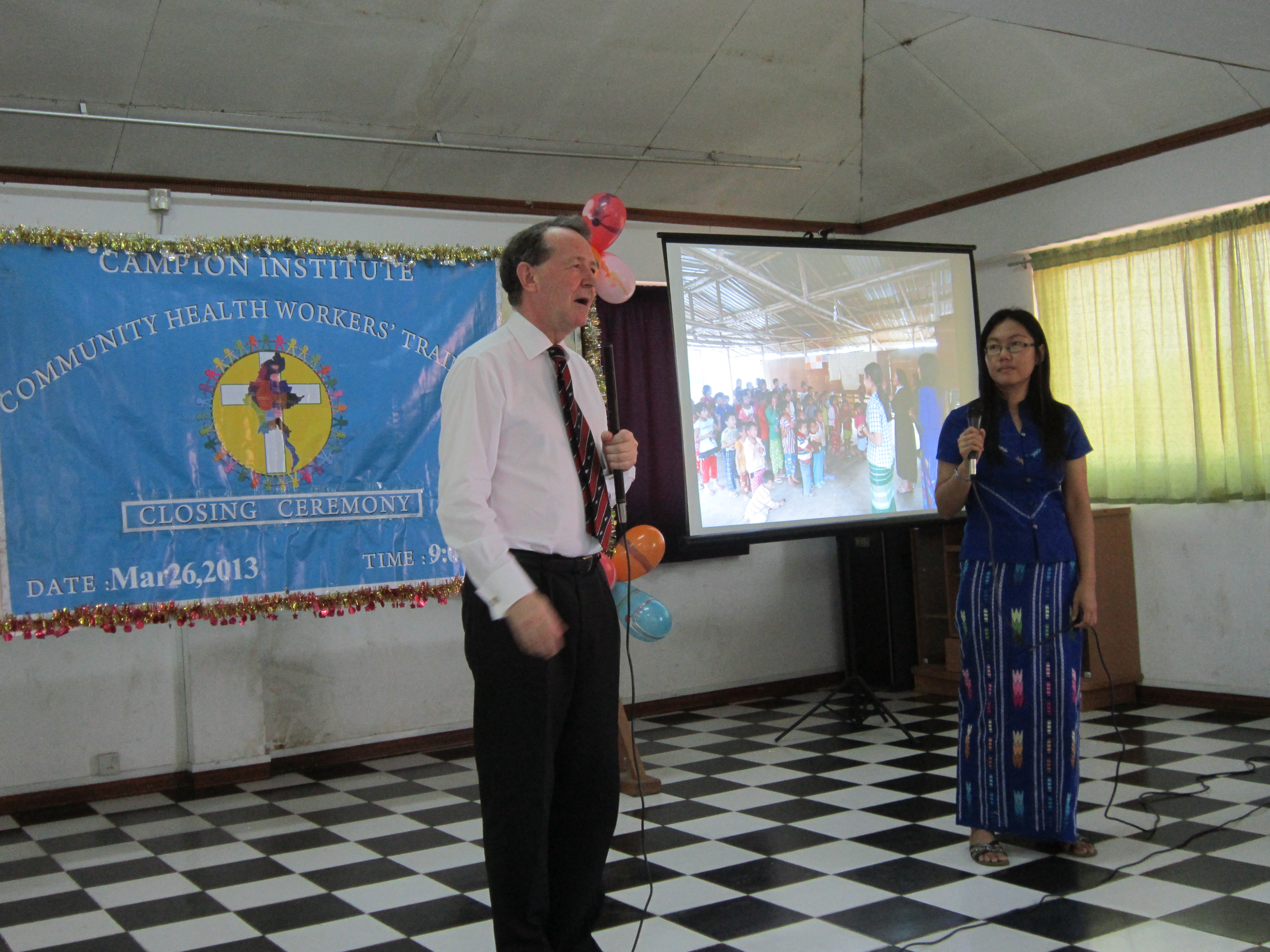 Speaking at the Campion Institute Rangoon