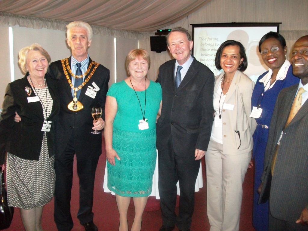 Cllr.and Mrs.Herbert Chapman, the Mayor 0f Dacorum at the MOTEC reception at which the NUWLIFE project was unveiled