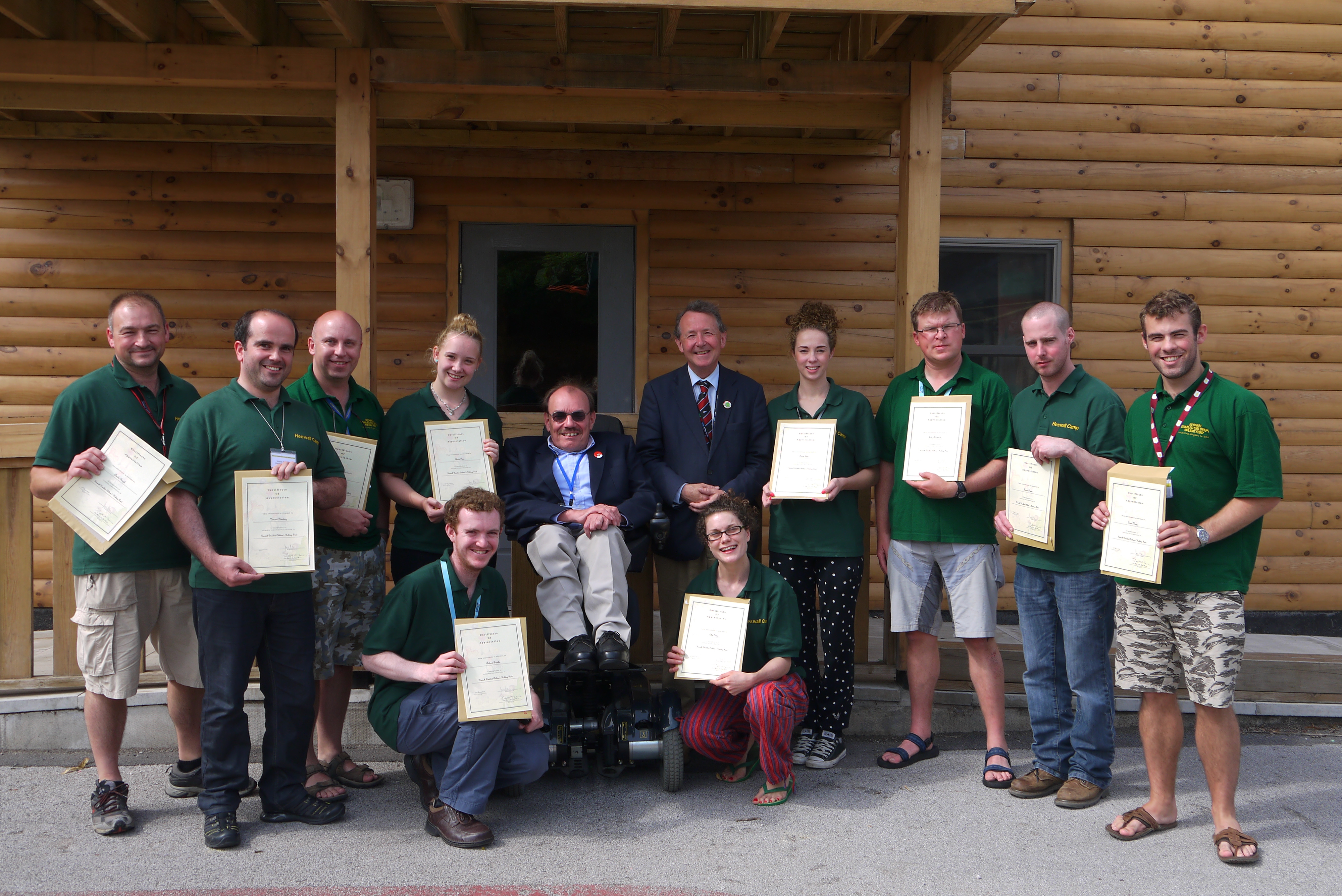 Sir Bert Massie CBE and David Alton with some of the Heswall Holiday Camp Volunteers, 2013