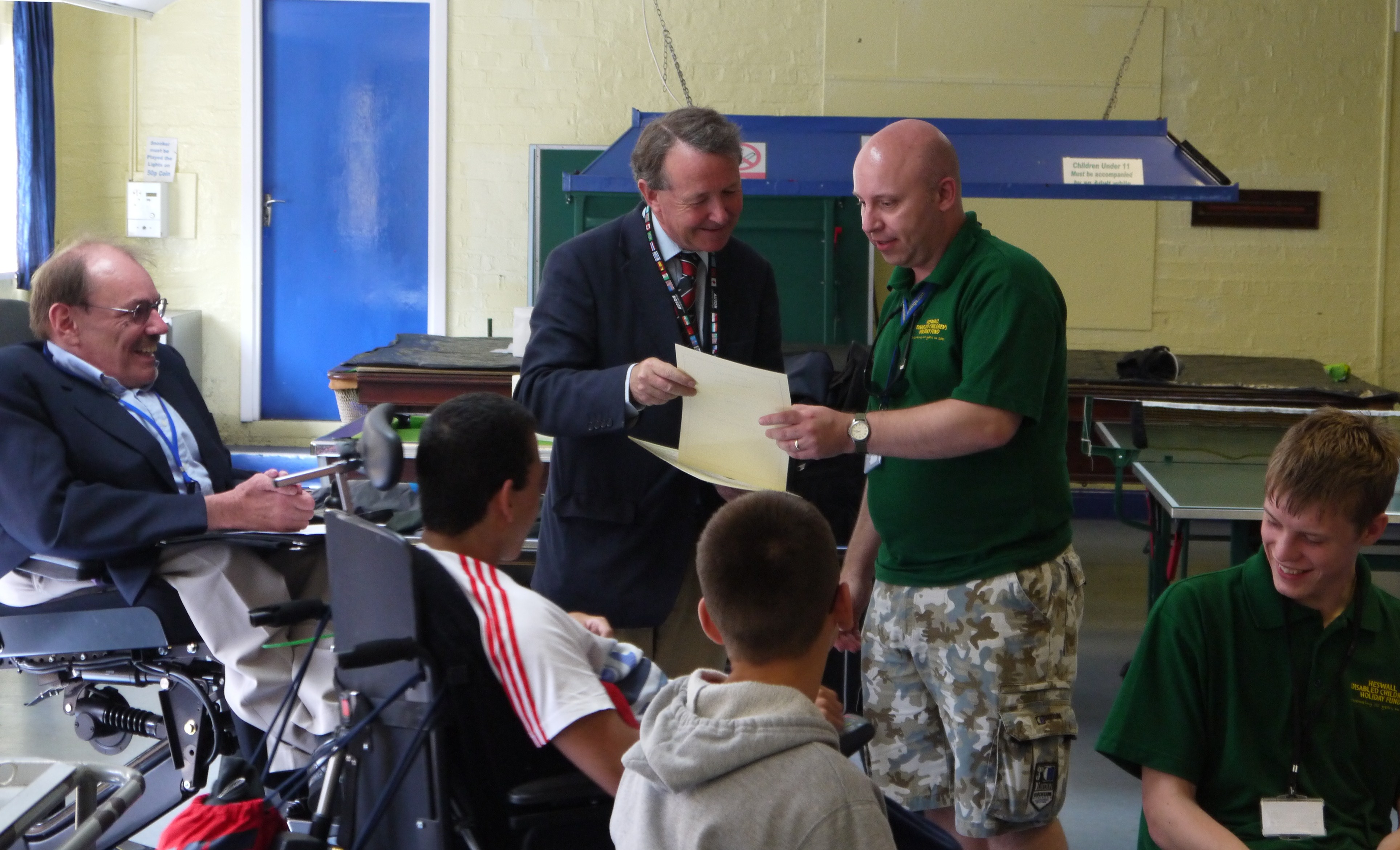 Sir Bert Massie CBE and David Alton with some of the Heswall Holiday Camp Volunteers, 2013