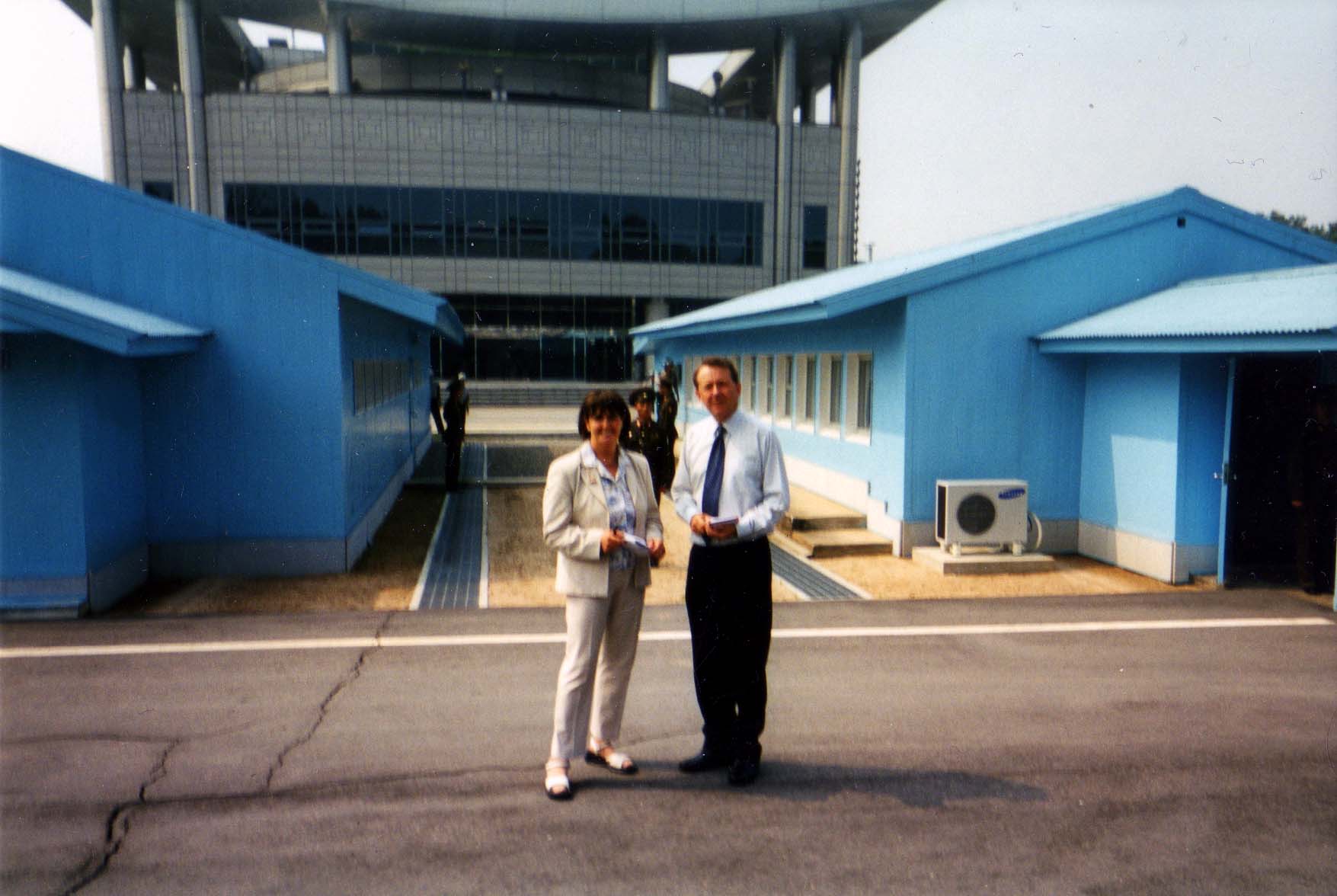  With Baroness (Caroline) Cox at the North Korean border post of Panmunjom inside North Korea