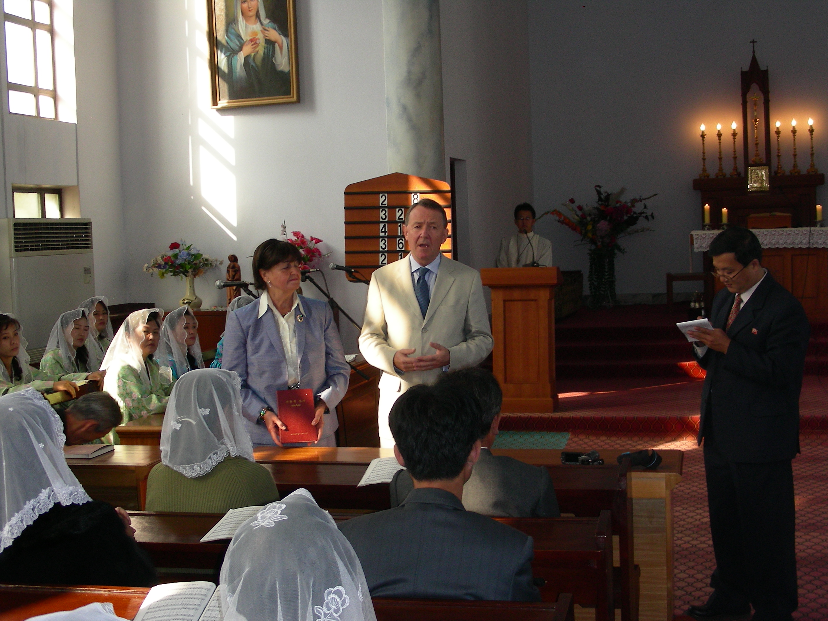 One of the four token, hollow and, largely fake, Potemkin-style official churches in Pyongyang where attempts are made  to fool visitors into believing that the regime permits belief in something other than its own dynastic ideology.