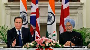 David Cameron with Manmohan Singh