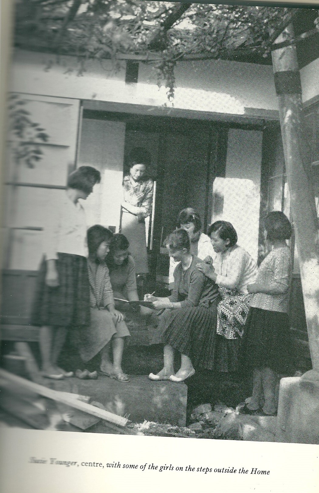 Susie Younger with some of the girls for whom she provided shelter