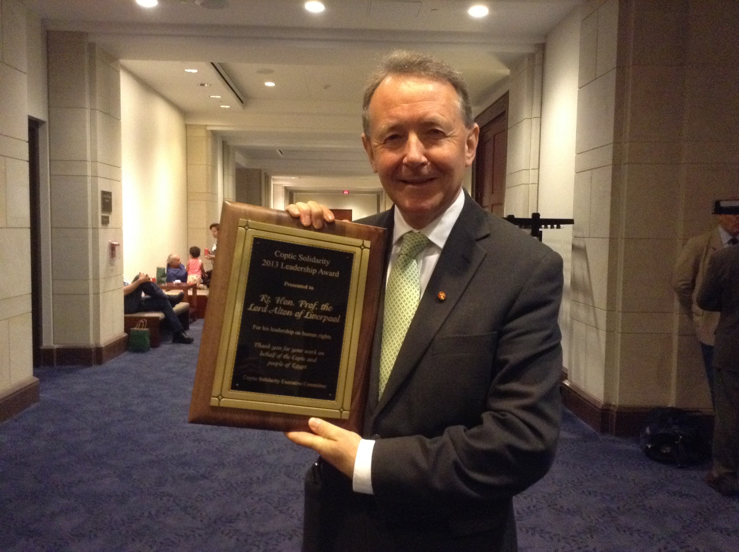 Award for Championing religious Freedom presented at a meeting in the American Congress 2014
