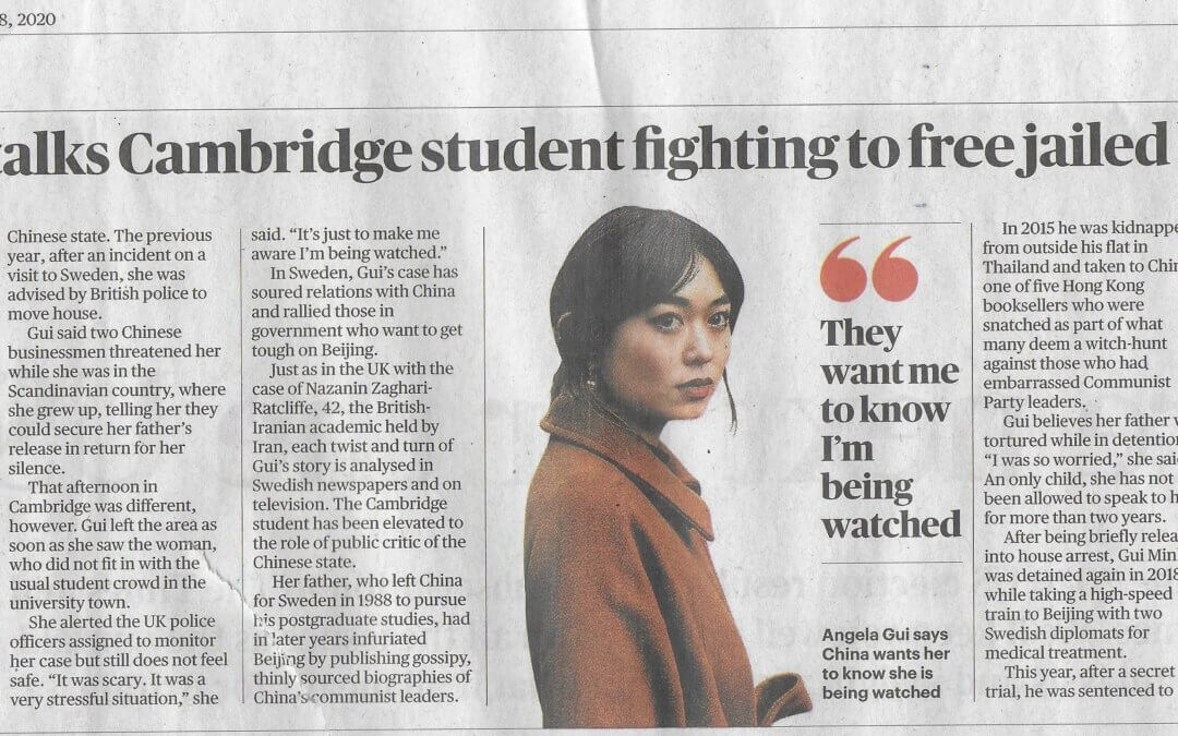 Chinese Communist Party accused of stalking a Cambridge student. Why students abroad fear the Hong Kong security law and the BBC reports on why the Chinese Communist Party has become a threat to academic freedom in UK universities.