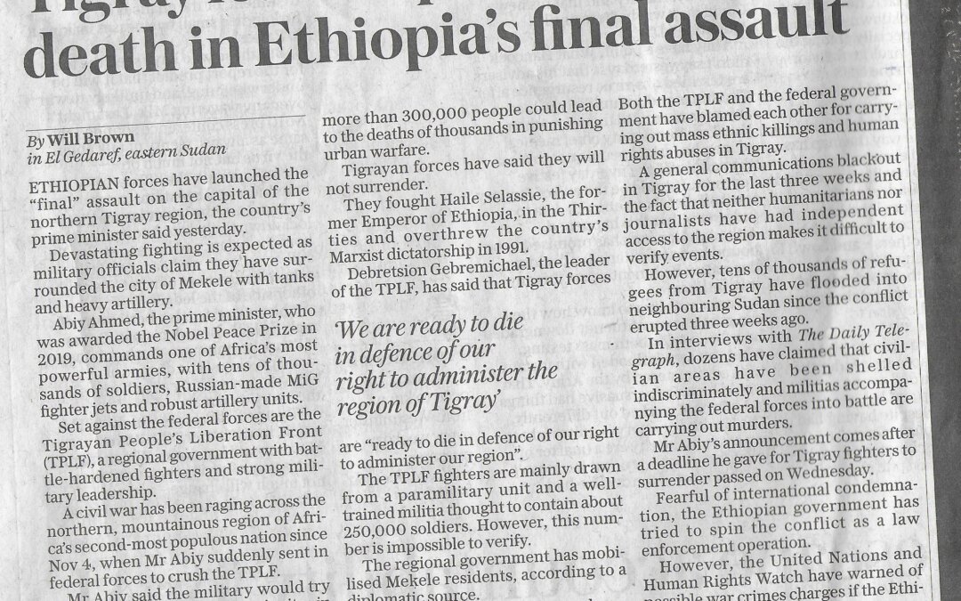 Establishing the Truth About Tigray: Why hasn’t the UN Secretary General demanded access and flown there to establish for himself what is happening in Tigray?