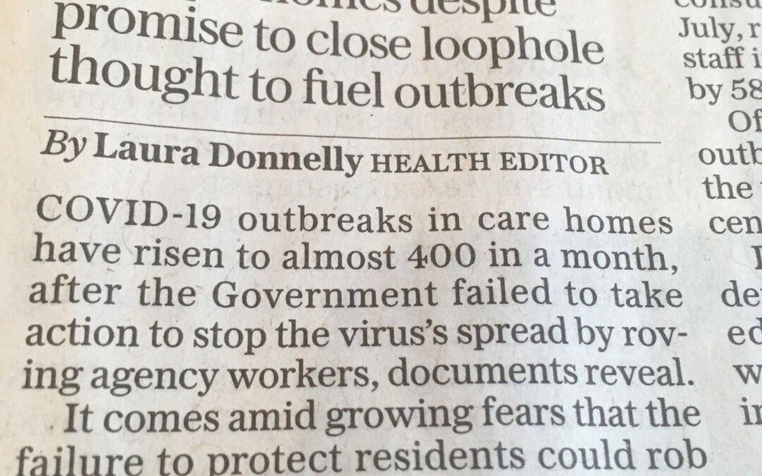 Government needs to focus on the vulnerable in care homes – blanket national lockdowns don’t target them. Figures show that COVID-19 outbreaks in care homes in England have increased to nearly 400 a month.
