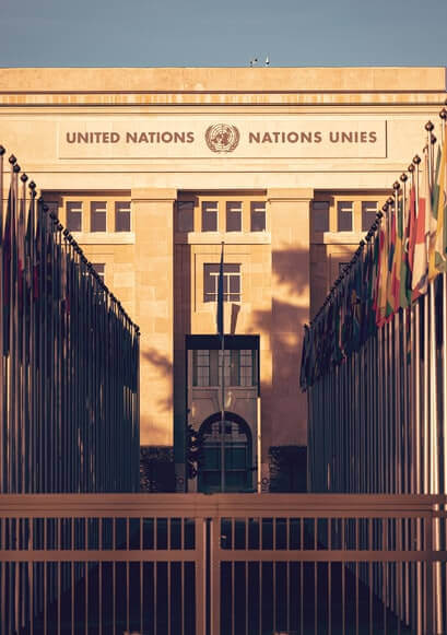The United Nations Office Geneva art deco exterior
